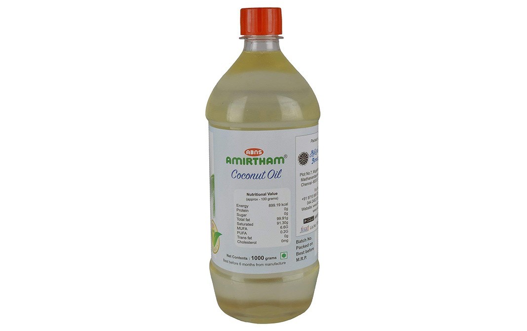 ABNS Amirtham Coconut Oil    Bottle  1000 millilitre